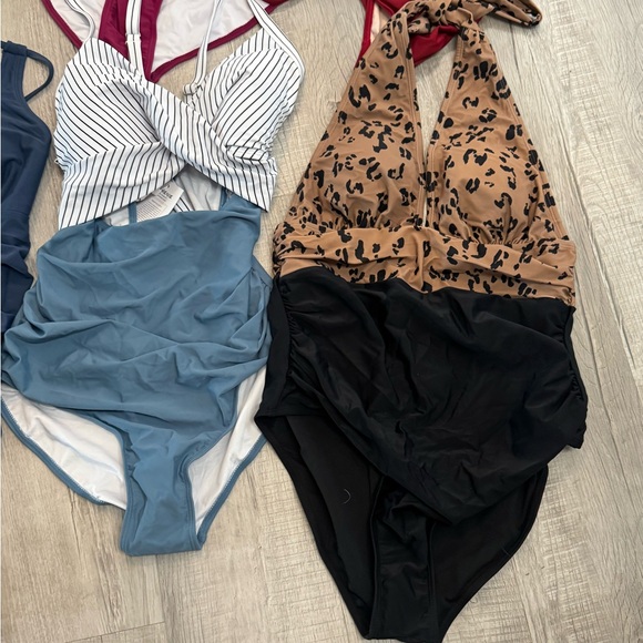 Cupshe Women's One Piece Swimsuit - Lime, Burgundy, Navy, Striped, Leopard - Picture 2 of 6